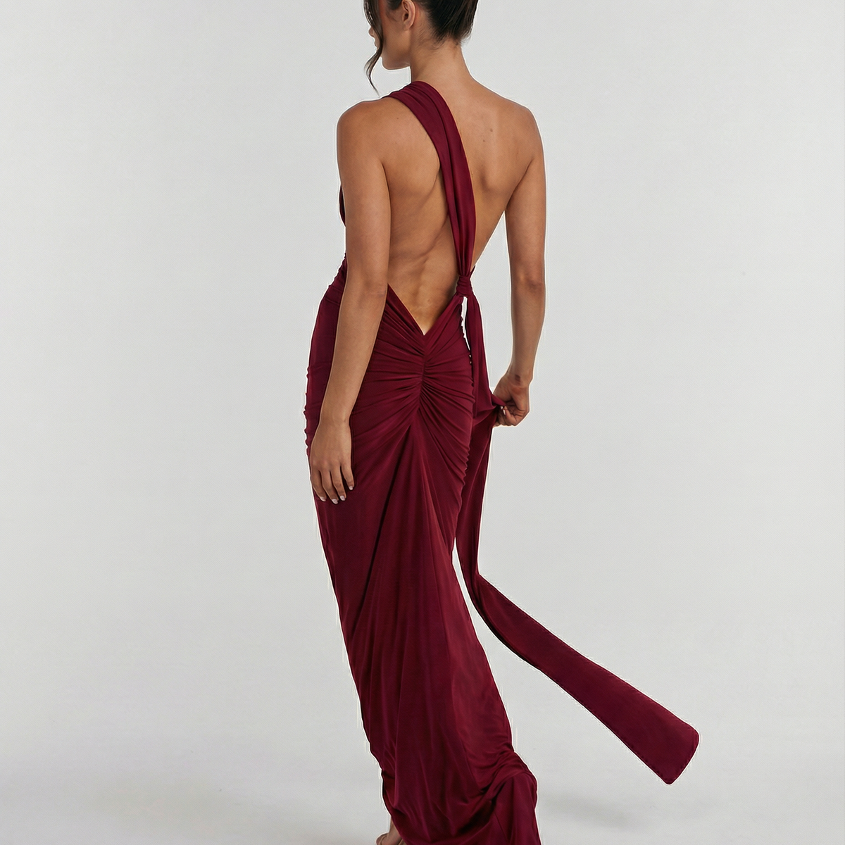 Ximena | Maxi Dress with One-Shoulder Open Back