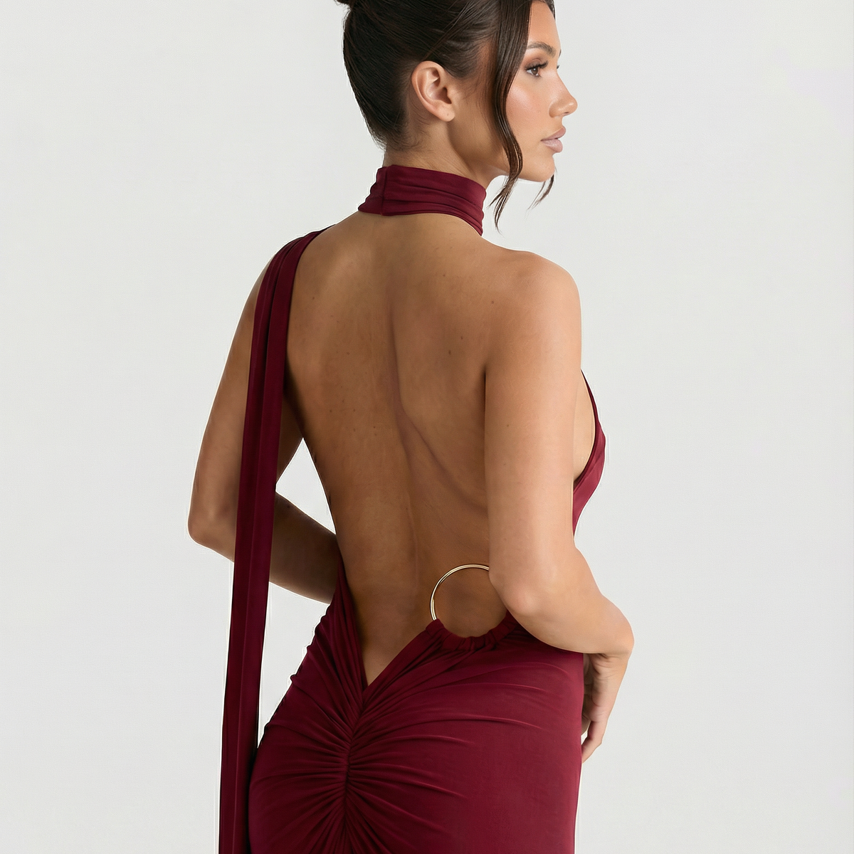 Ximena | Maxi Dress with One-Shoulder Open Back