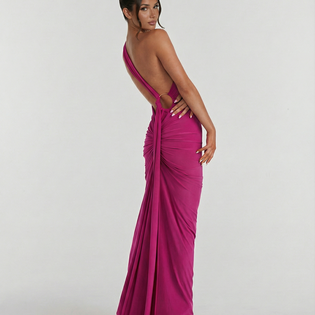Ximena | Maxi Dress with One-Shoulder Open Back