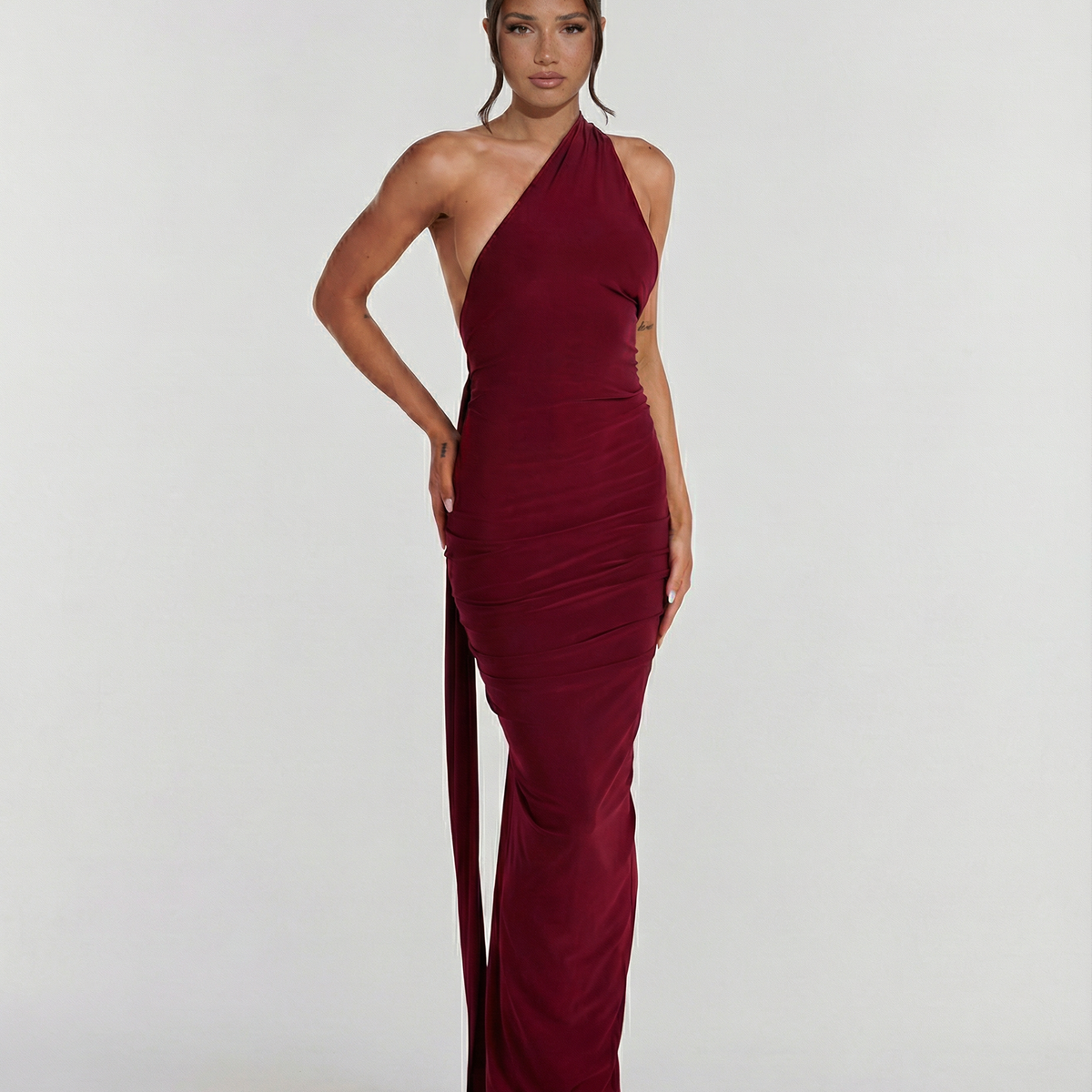 Ximena | Maxi Dress with One-Shoulder Open Back