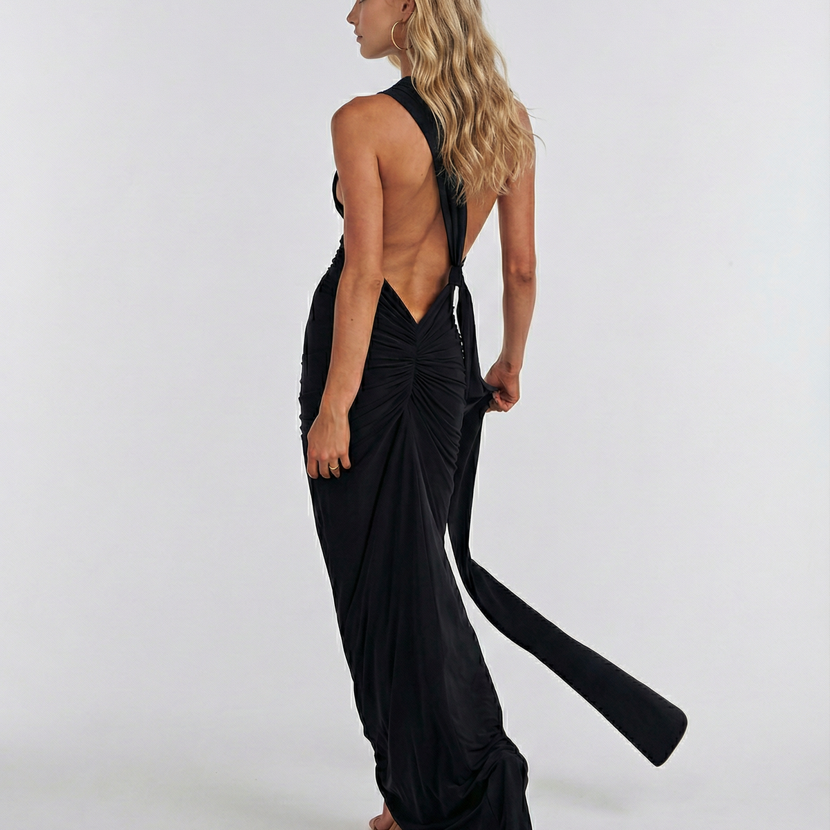 Ximena | Maxi Dress with One-Shoulder Open Back