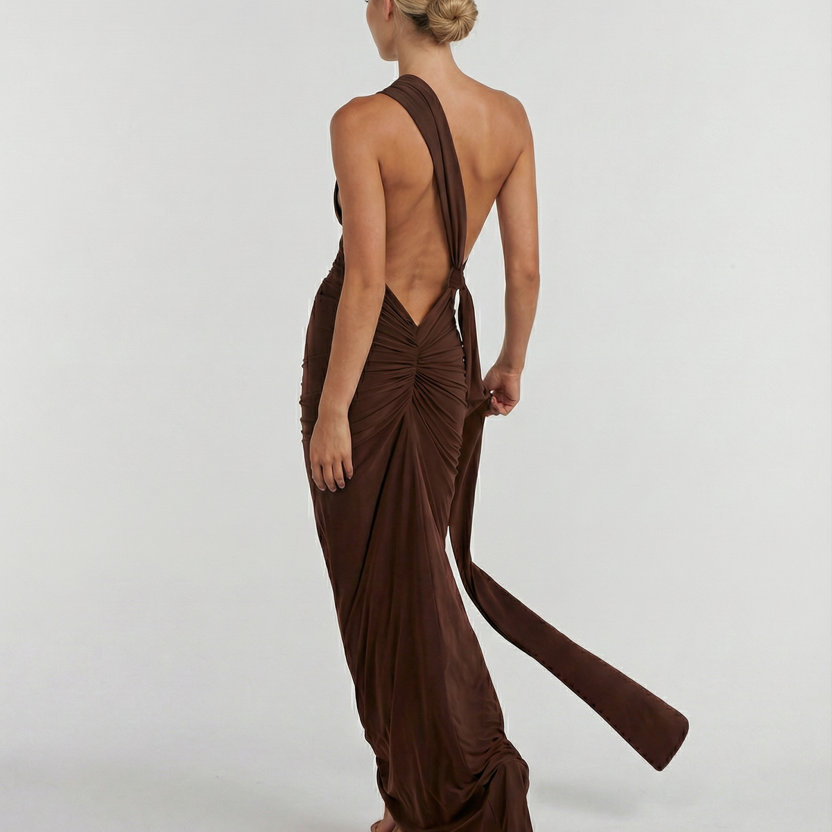 Ximena | Maxi Dress with One-Shoulder Open Back