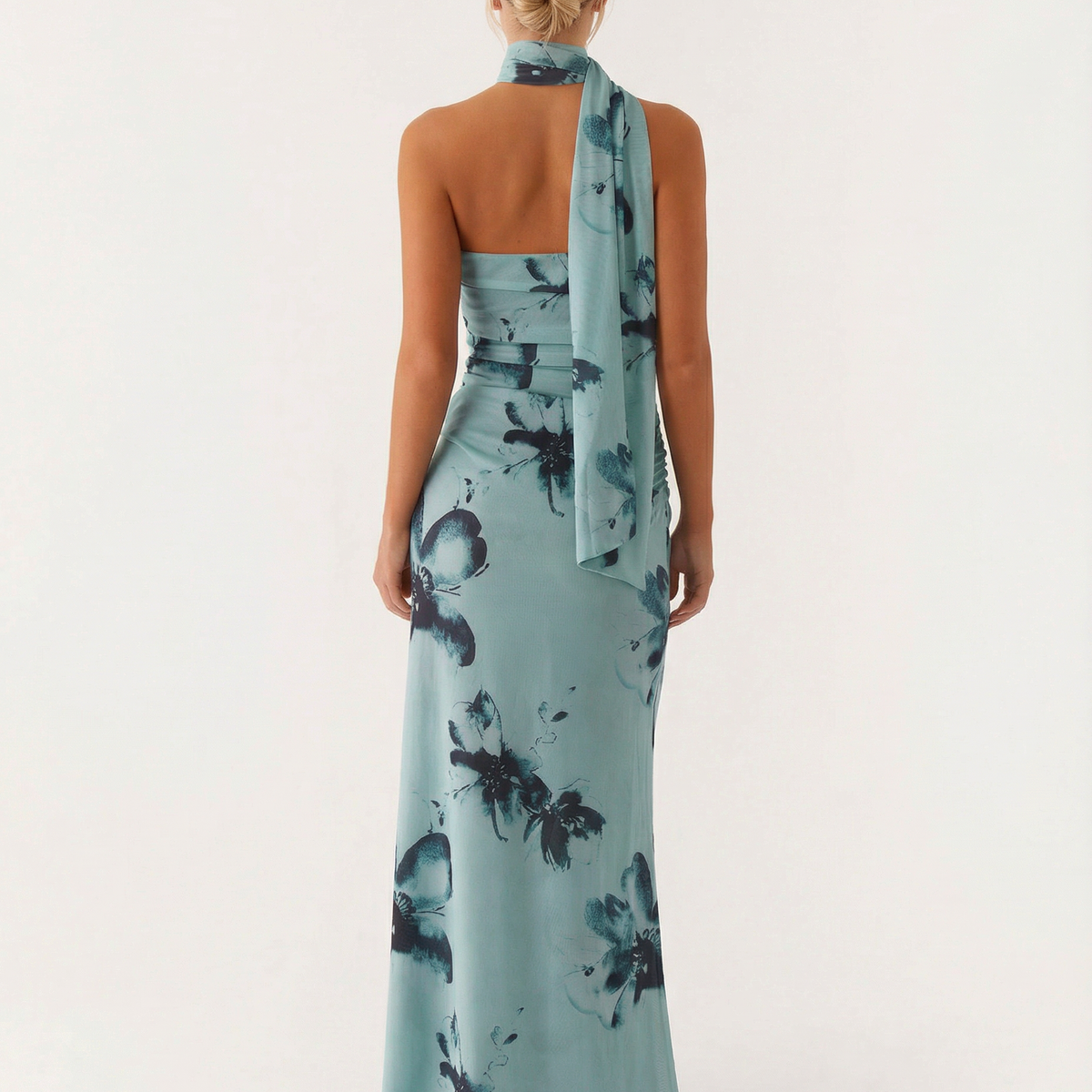 Lindsay | Maxi Dress with One-Shoulder Scarf Neckline