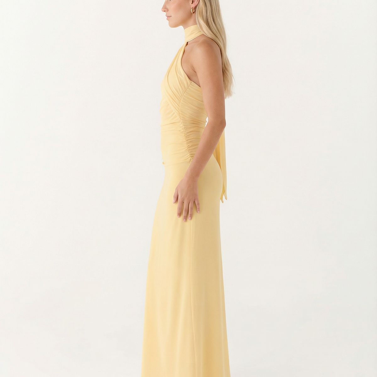 Lindsay | Maxi Dress with One-Shoulder Scarf Neckline