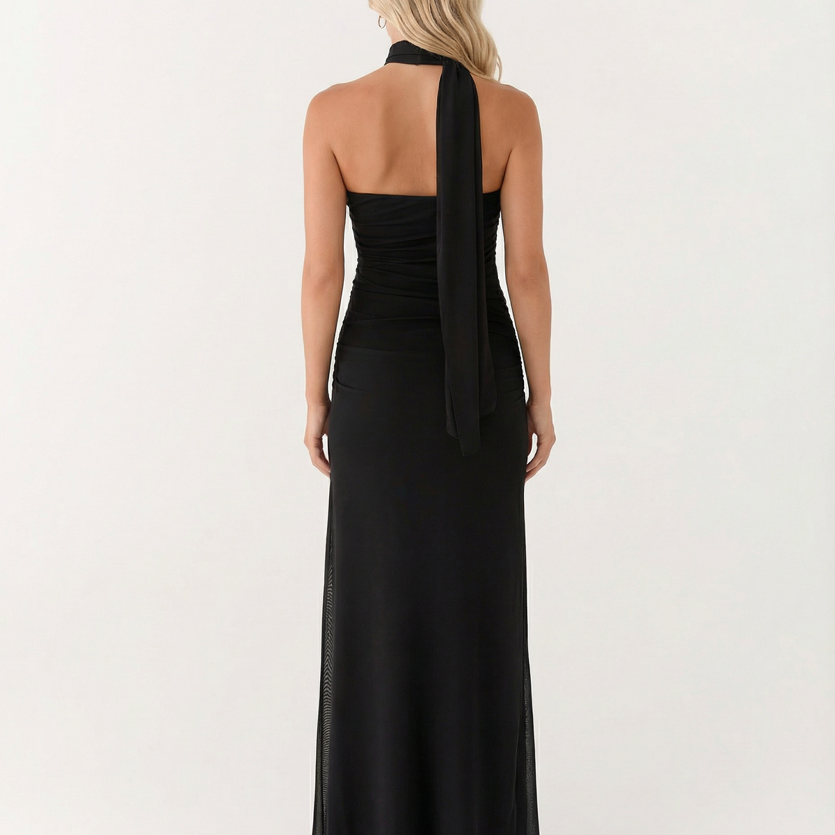Lindsay | Maxi Dress with One-Shoulder Scarf Neckline