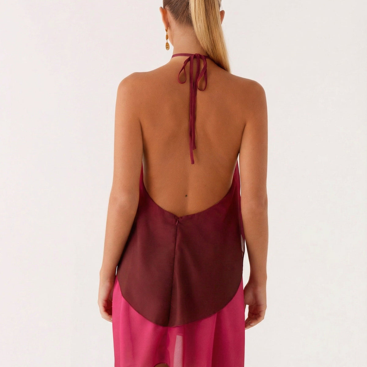Cassandra | Halter Neck Layered Mini Dress