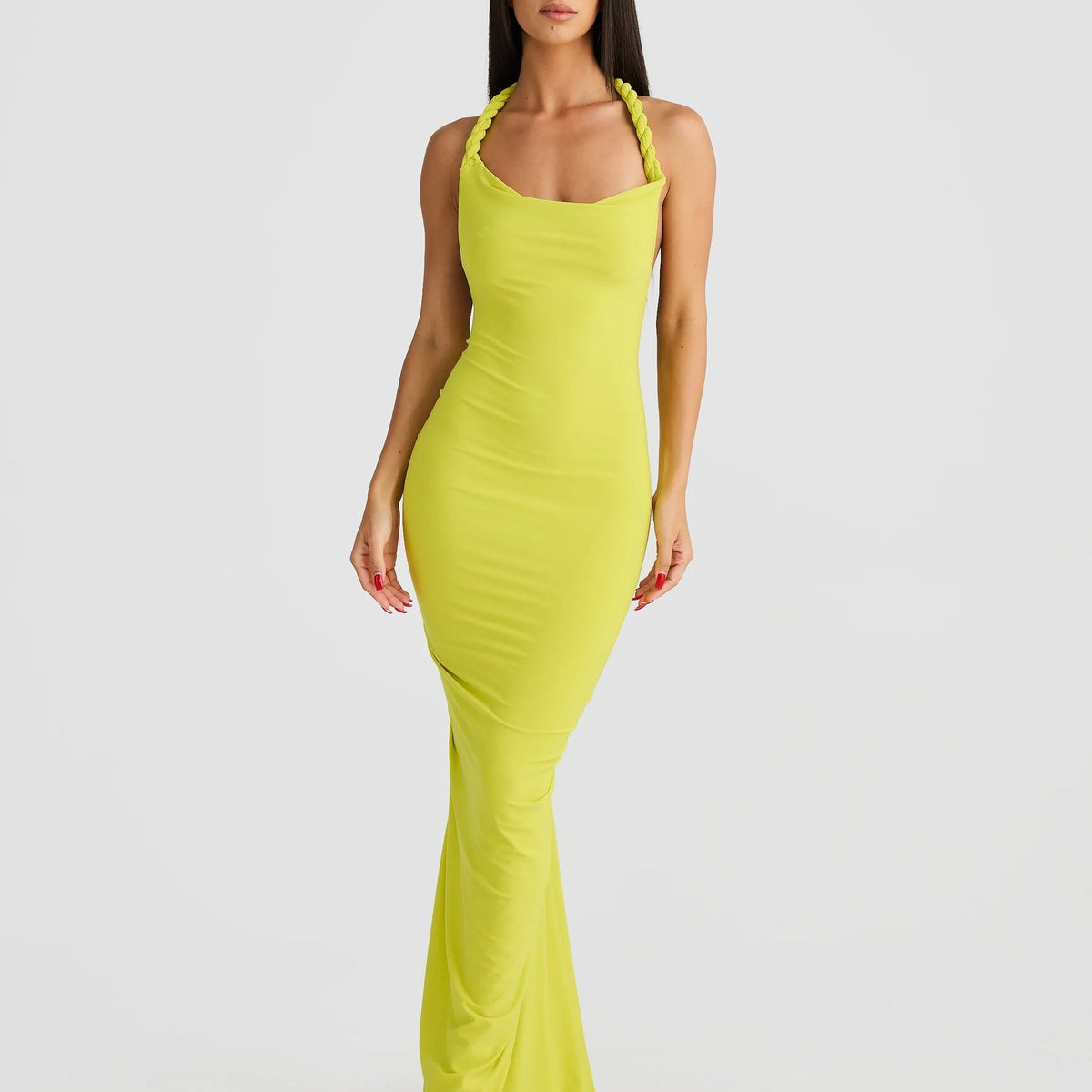 Linda | Maxi Dress with Asymmetric Neckline and Backless Detail