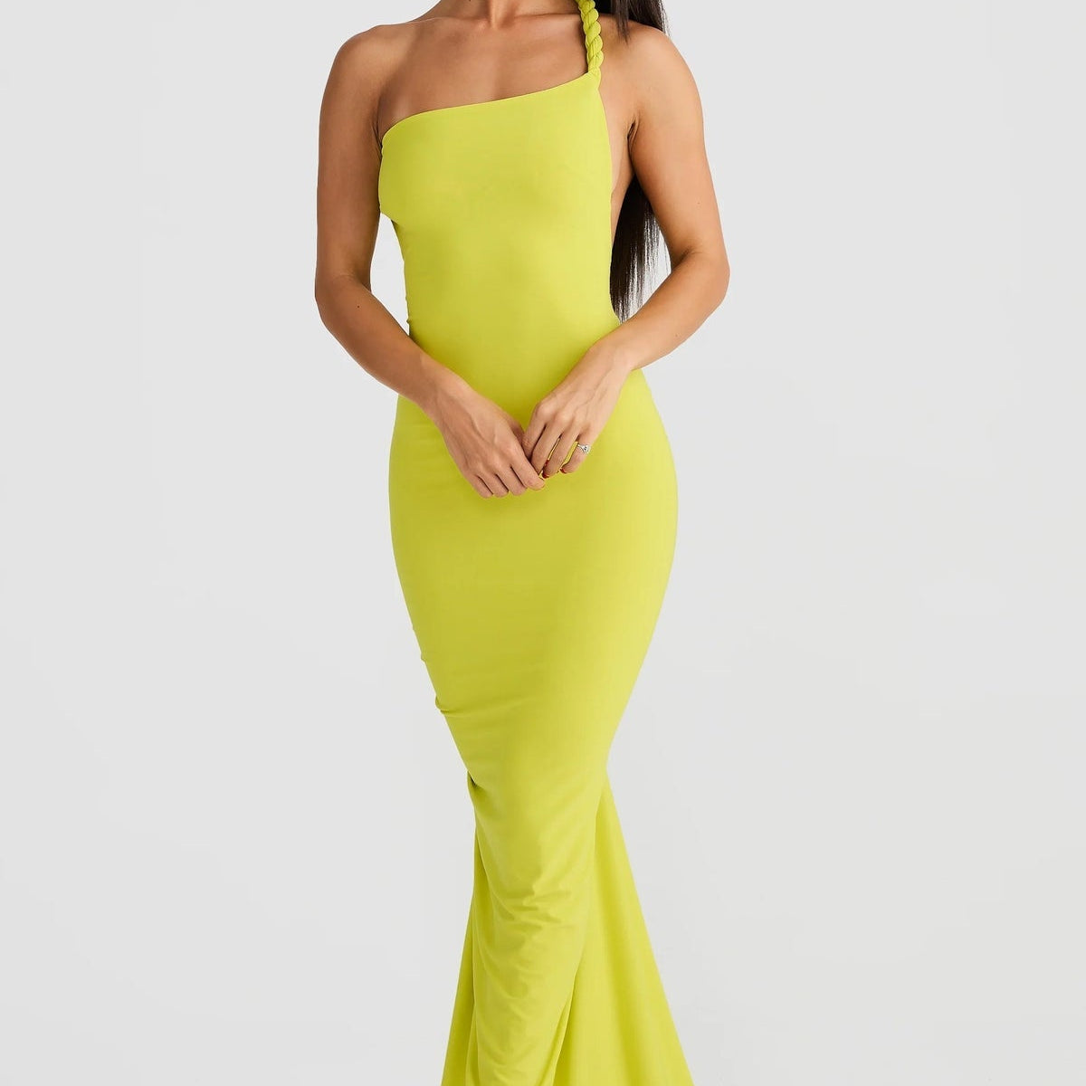 Linda | Maxi Dress with Asymmetric Neckline and Backless Detail