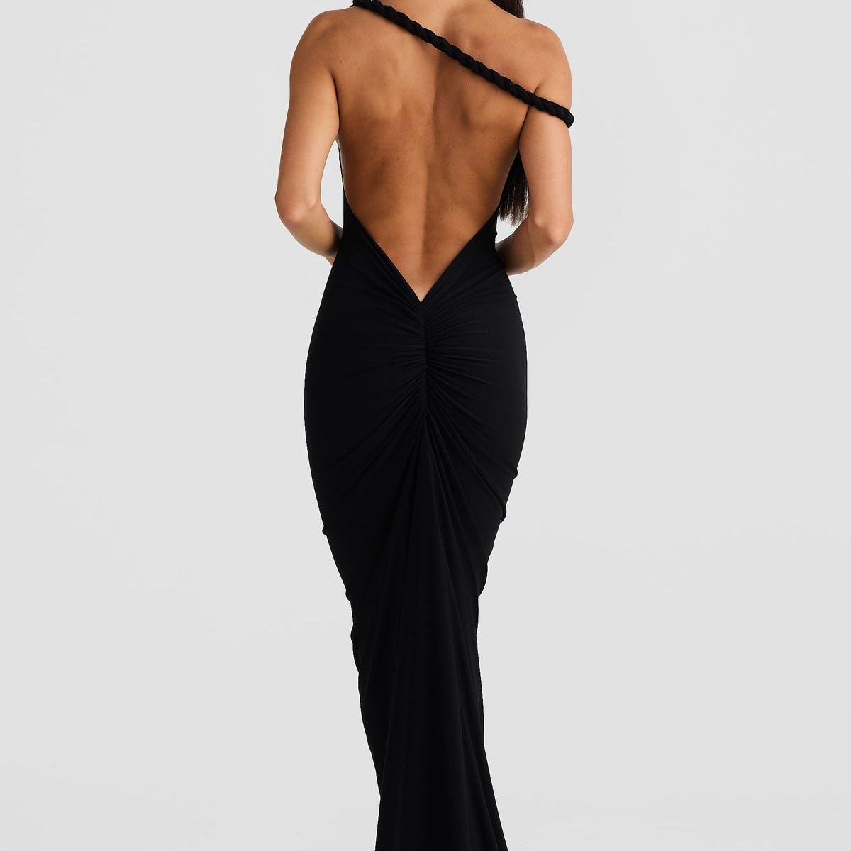 Linda | Maxi Dress with Asymmetric Neckline and Backless Detail