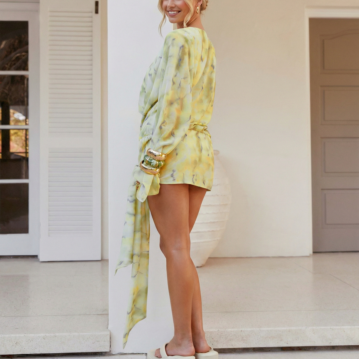 Cecilia | Long Sleeve Cowl Neck Mini Dress