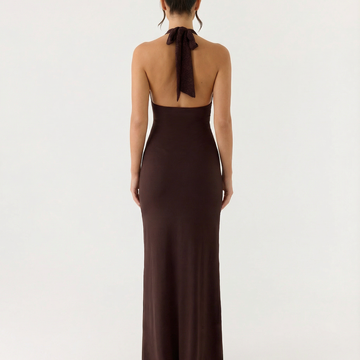 June | Halter Neck Ruched Maxi Dress