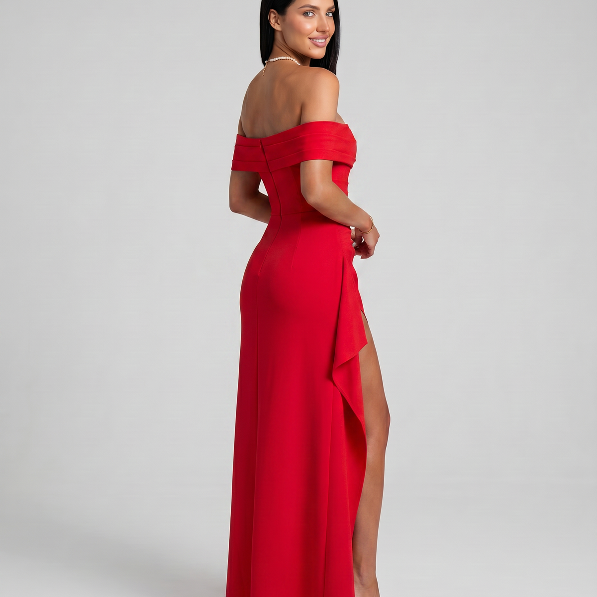 Miriam | Maxi Dress with Off Shoulder and High Slit