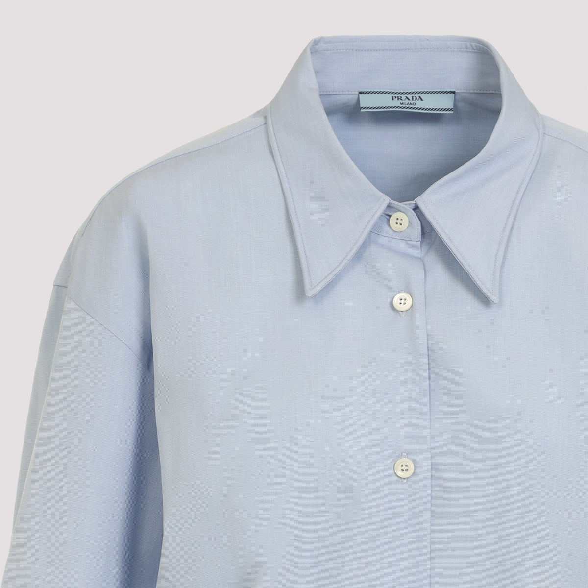 PRADA Cotton Shirt with Nacre Buttons - Women's SS25