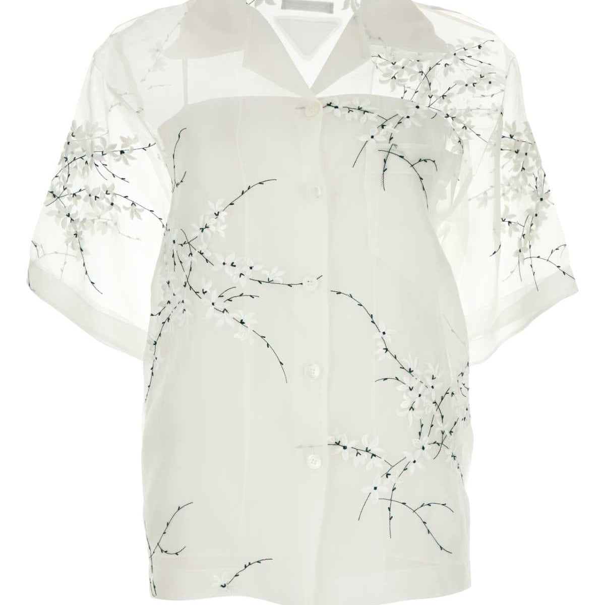 PRADA Silk Blend See-Through Shirt for Women