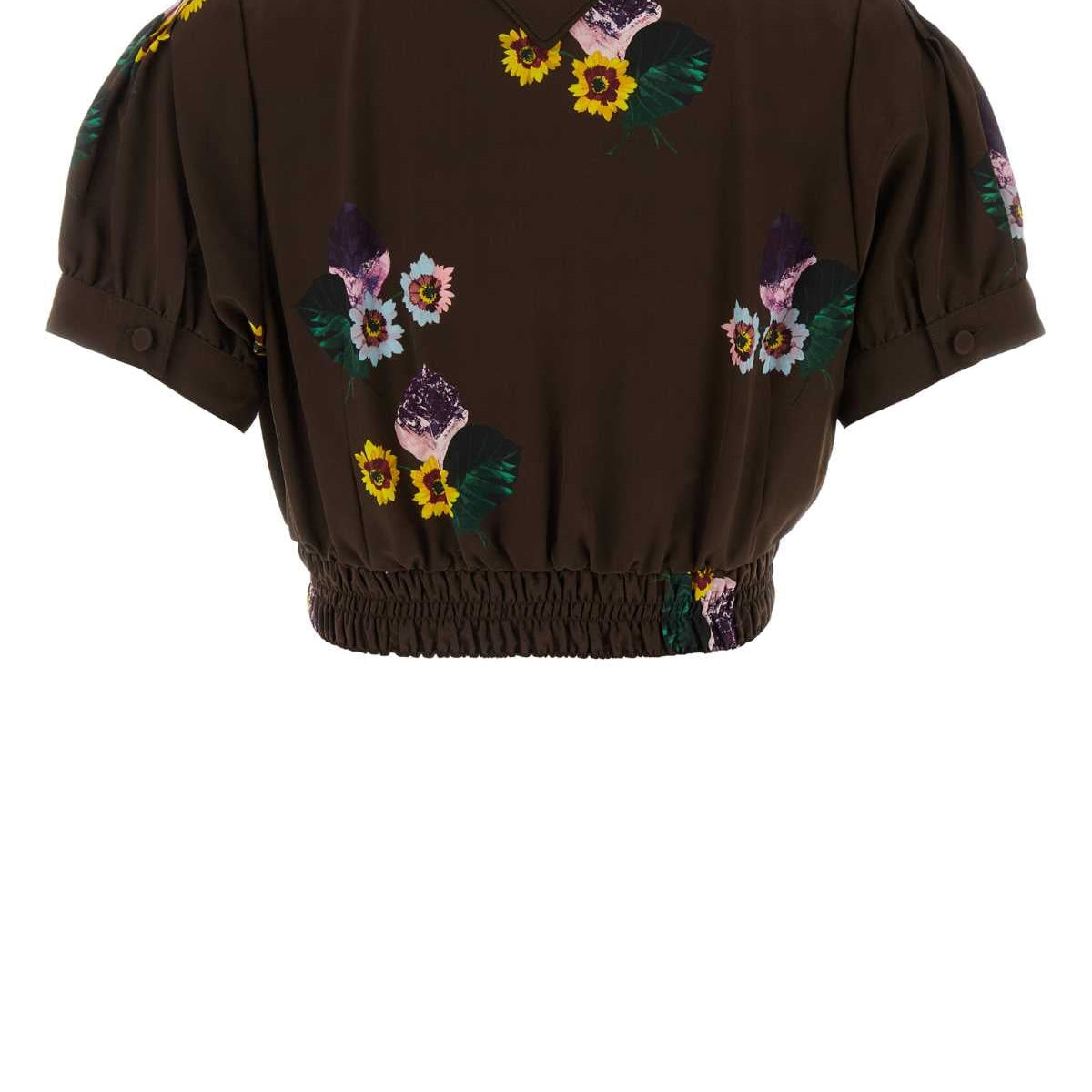PRADA Floral Printed Mini Crop Top