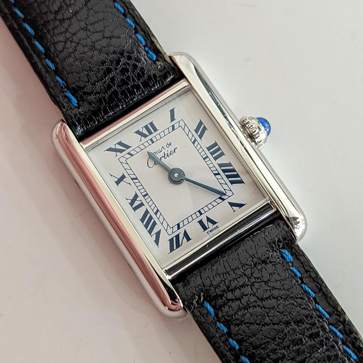 Cartier Tank Paris Quartz Wristwatch 925 Silver with Rhodium (Small Size)