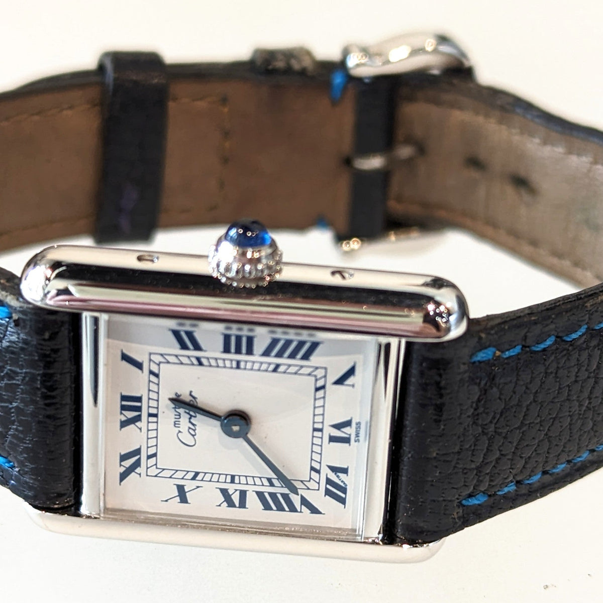Cartier Tank Paris Quartz Wristwatch 925 Silver with Rhodium (Small Size)