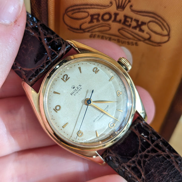 18k Yellow Gold Rolex Wristwatch 1946/47 w/ Original Box