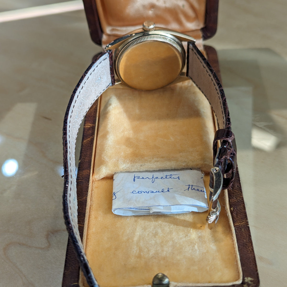 18k Yellow Gold Rolex Wristwatch 1946/47 w/ Original Box