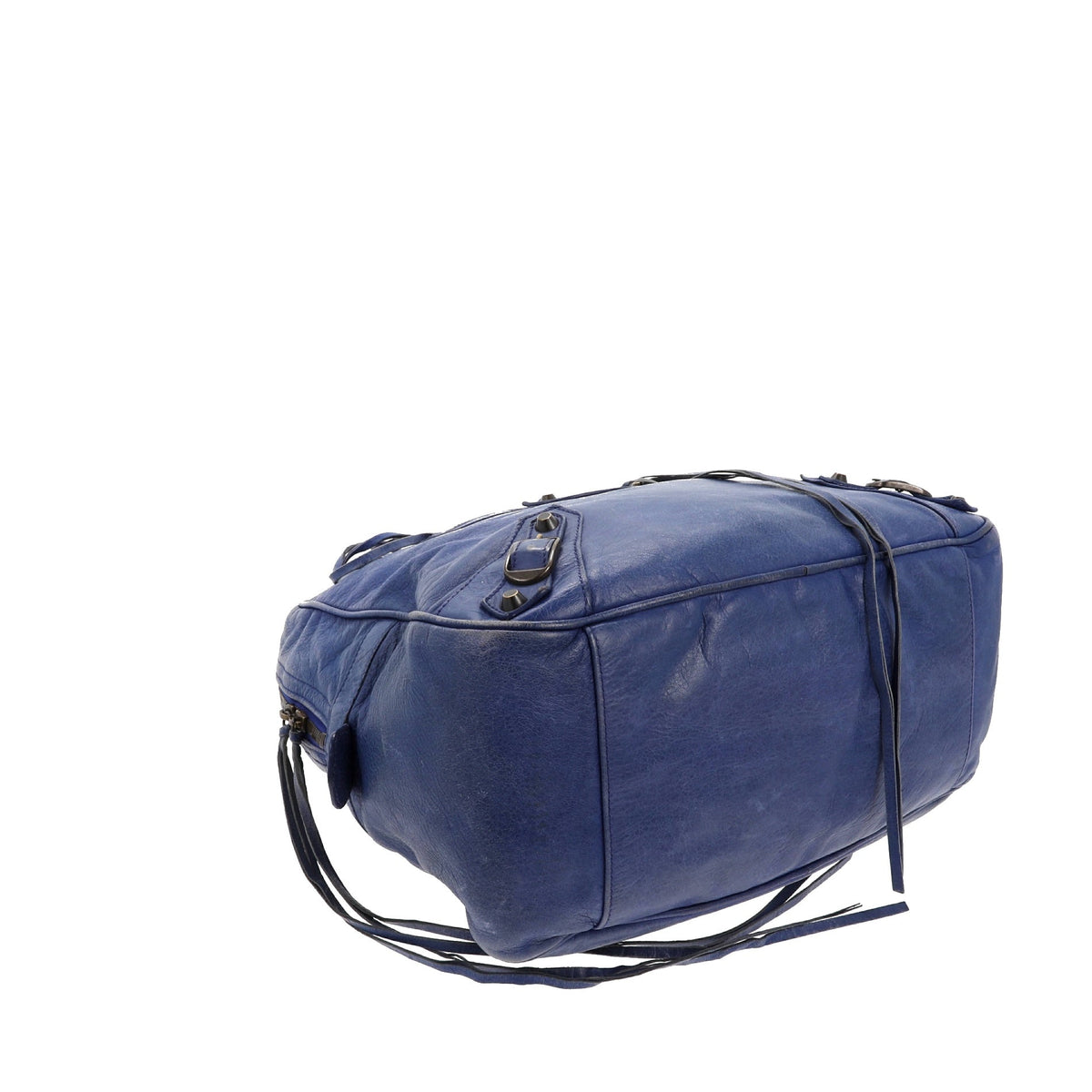 balenciaga The Street Handbag in Blue Leather