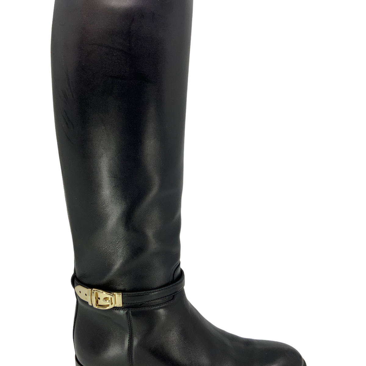 Gucci Leather Buckle Knee High Boots Size 7.5