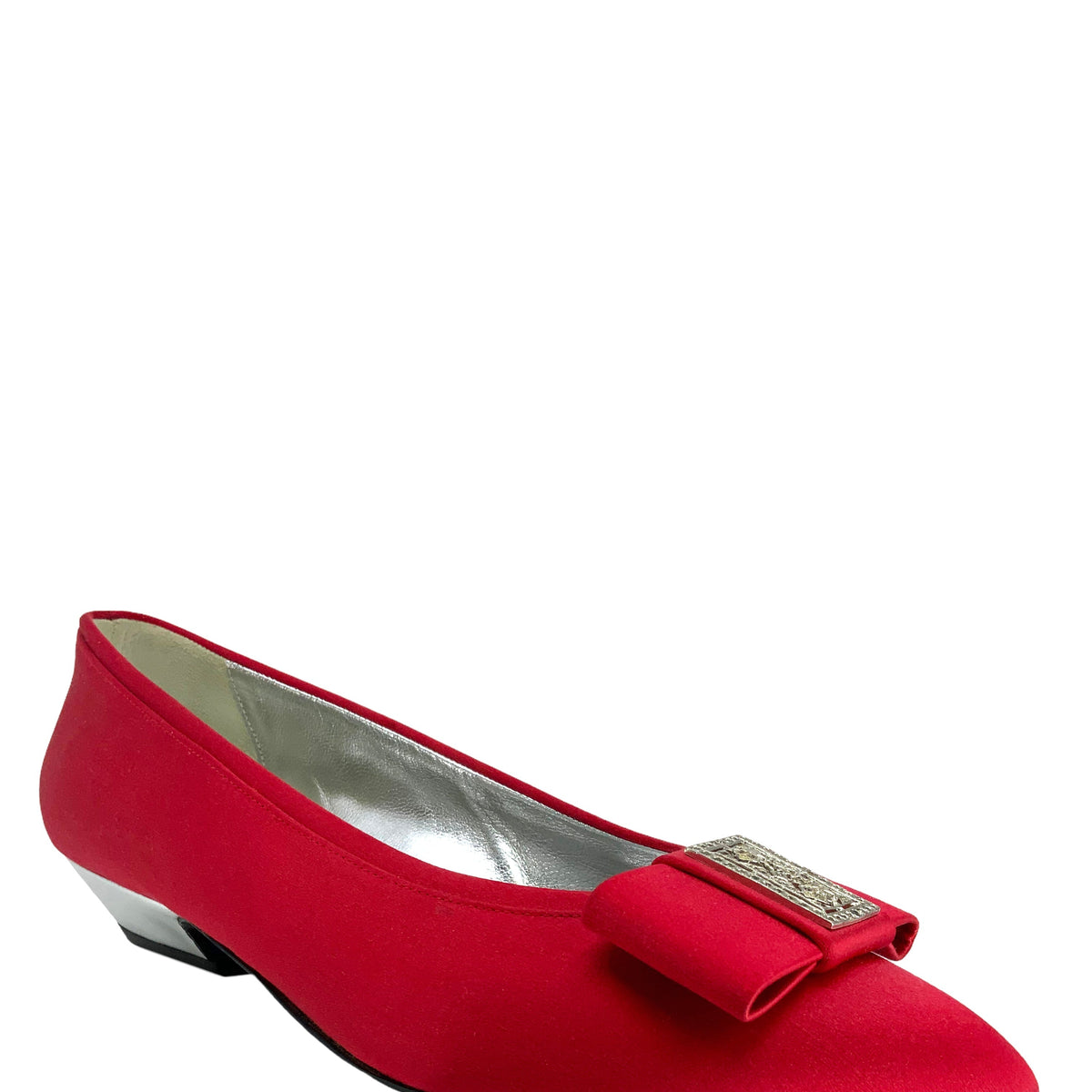 GUCCI Vintage Satin Crystal Bow Pumps Size 8