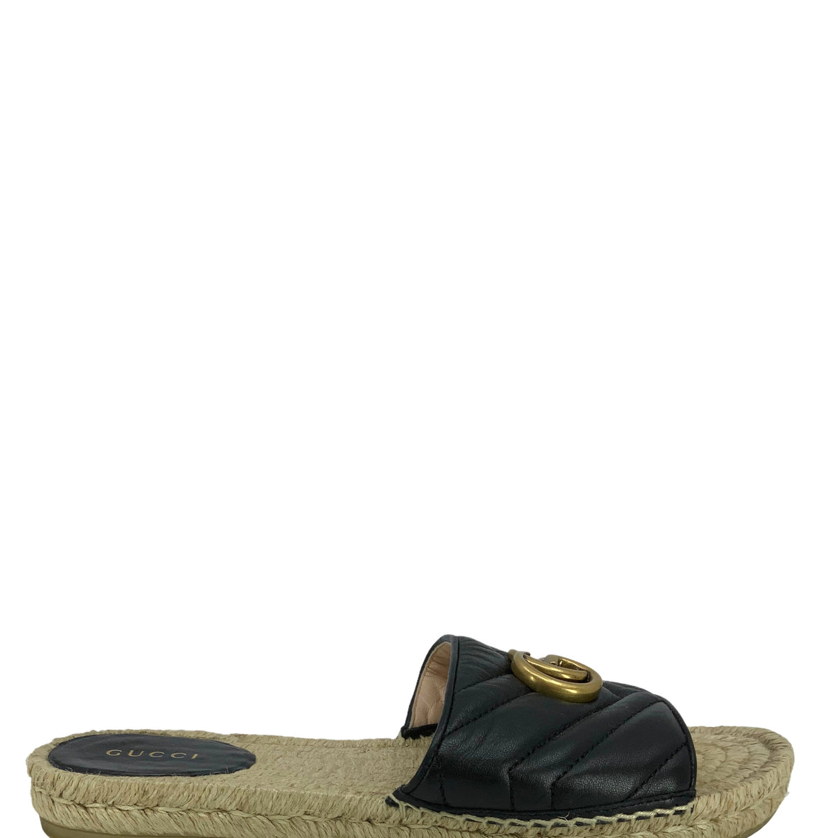 Gucci Marmont GG Matelasse Espadrille Slide Sandals Size 9
