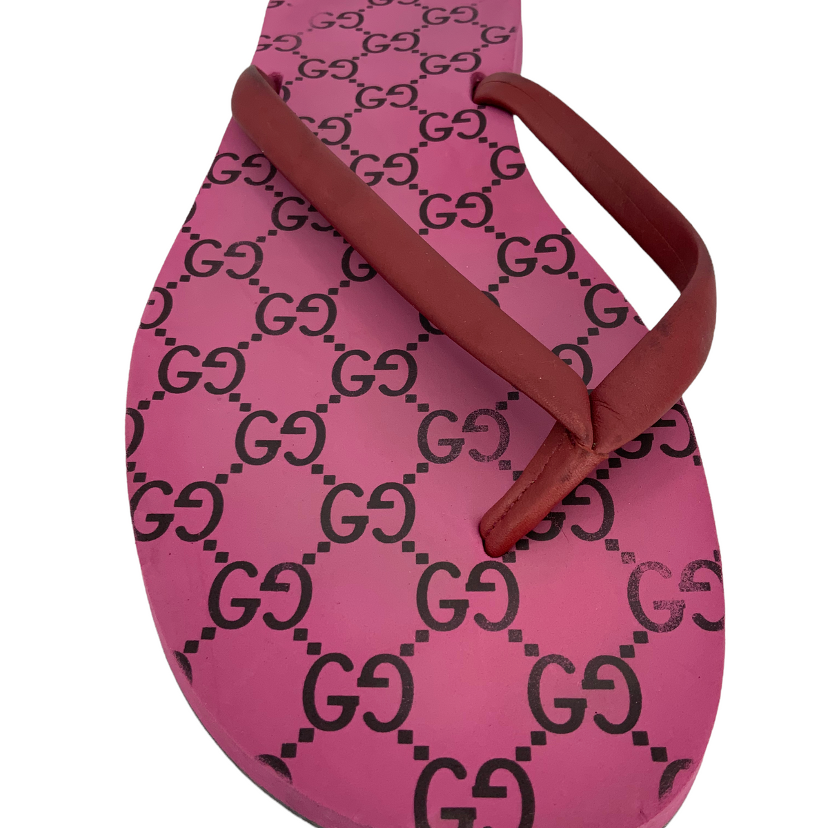 Gucci GG Monogram Flip Flop Sandals Size 9.5