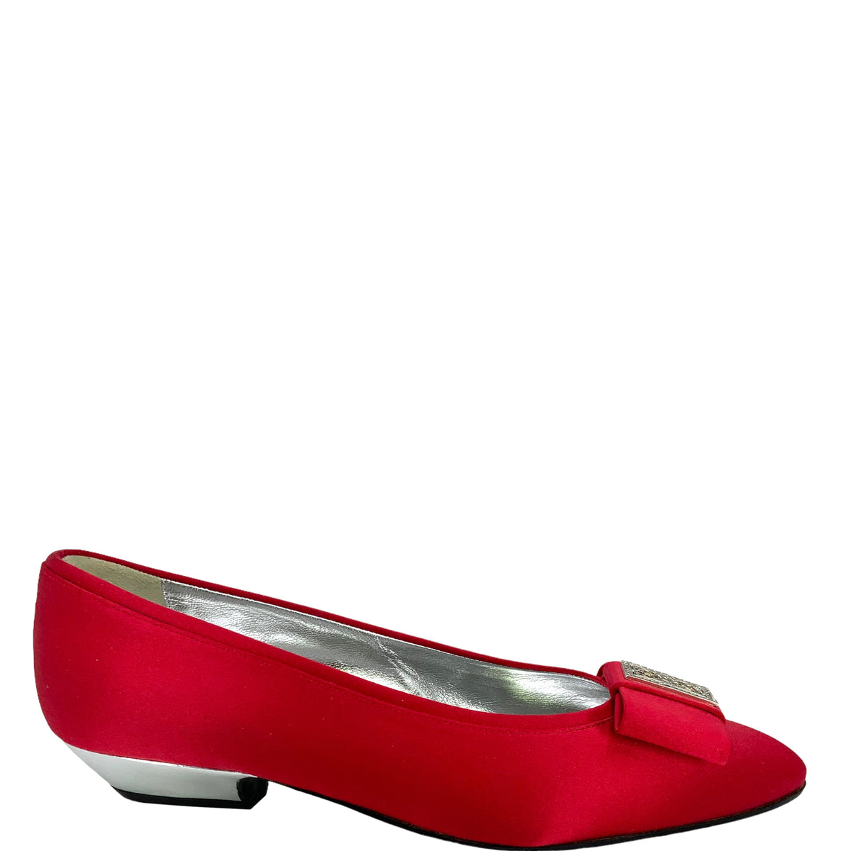 GUCCI Vintage Satin Crystal Bow Pumps Size 8