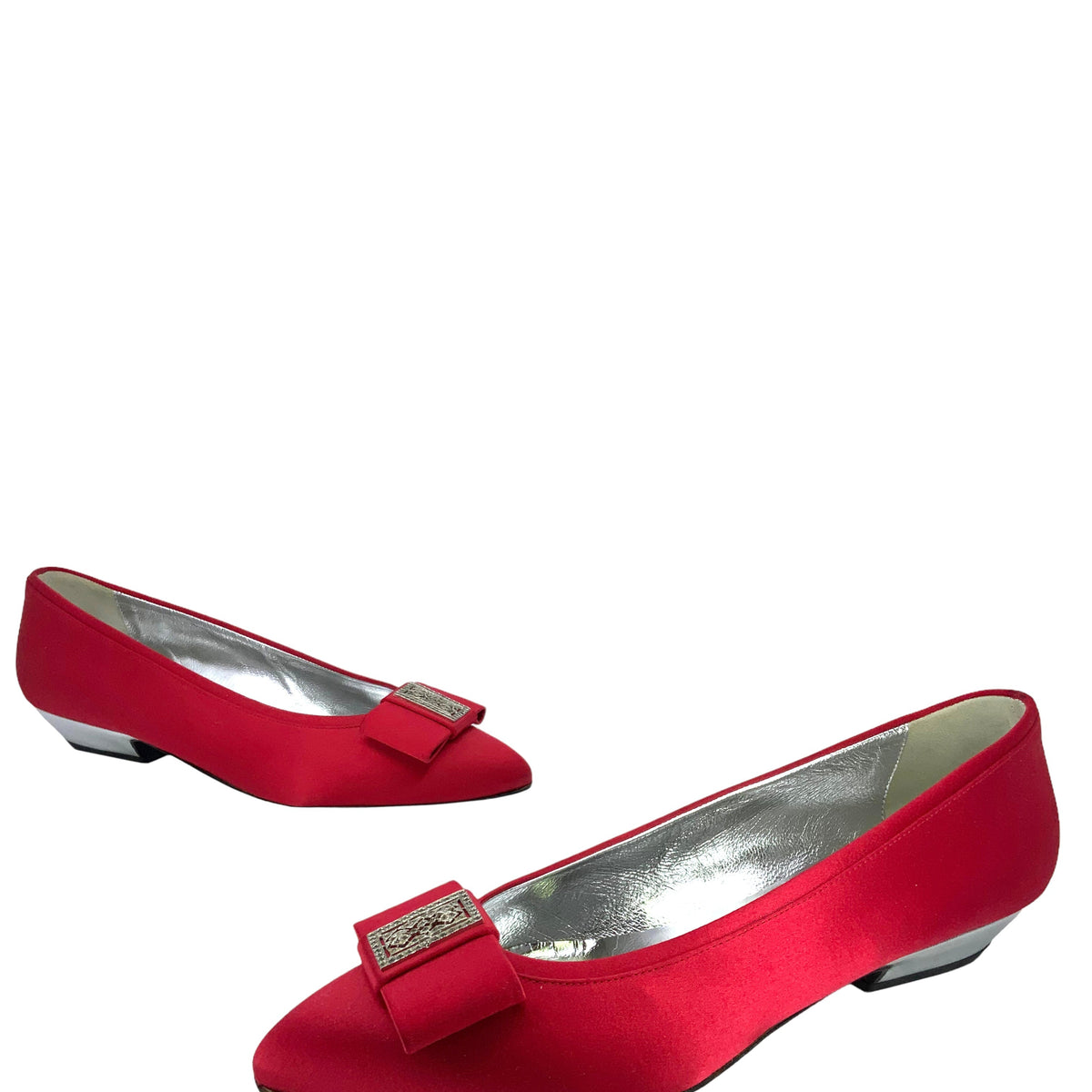 GUCCI Vintage Satin Crystal Bow Pumps Size 8