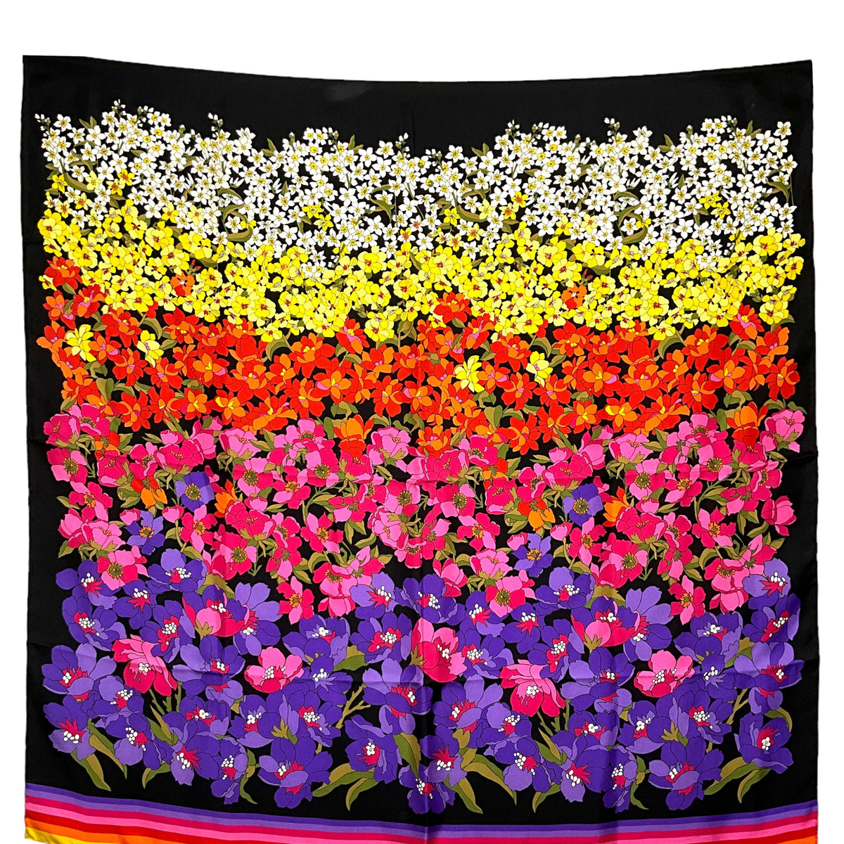 GUCCI Silk Degrade Floral Square Scarf NEW