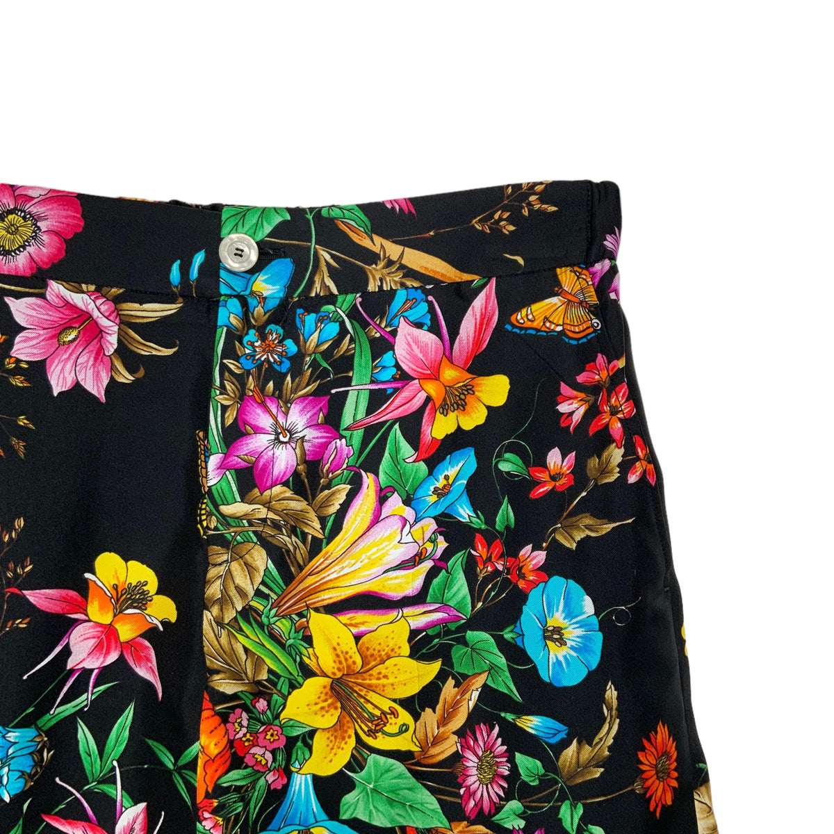 GUCCI Flora Printed Silk Shorts Size S