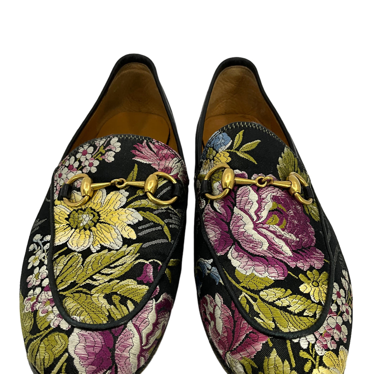 Gucci Princetown Floral Jacquard Horsebit Mules Size 5