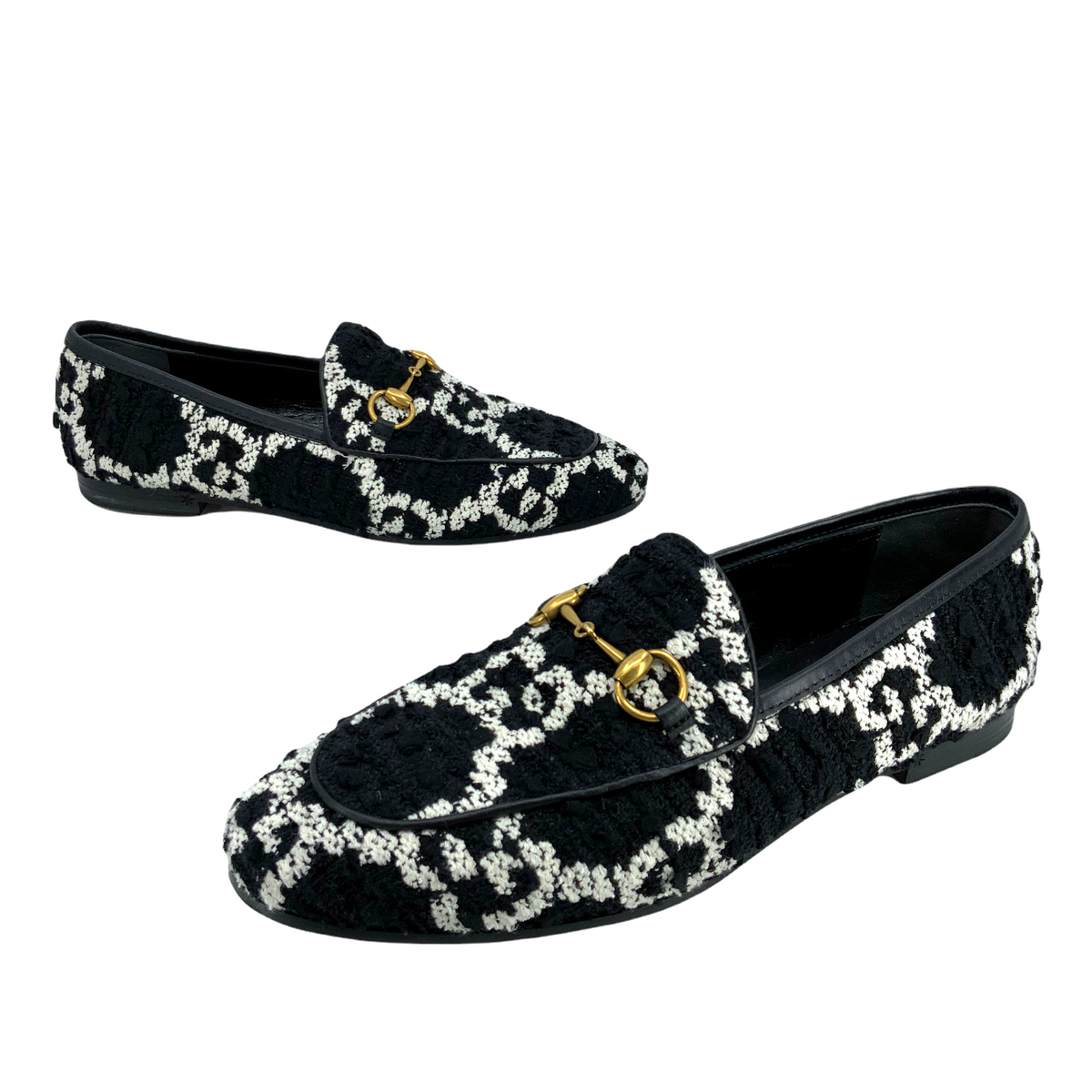 Gucci Jordaan Tweed Loafer Flats Size 6.5