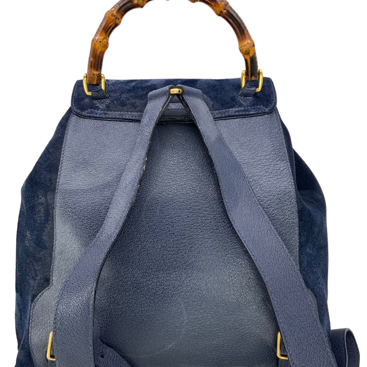Gucci Vintage Suede Bamboo Drawstring Backpack