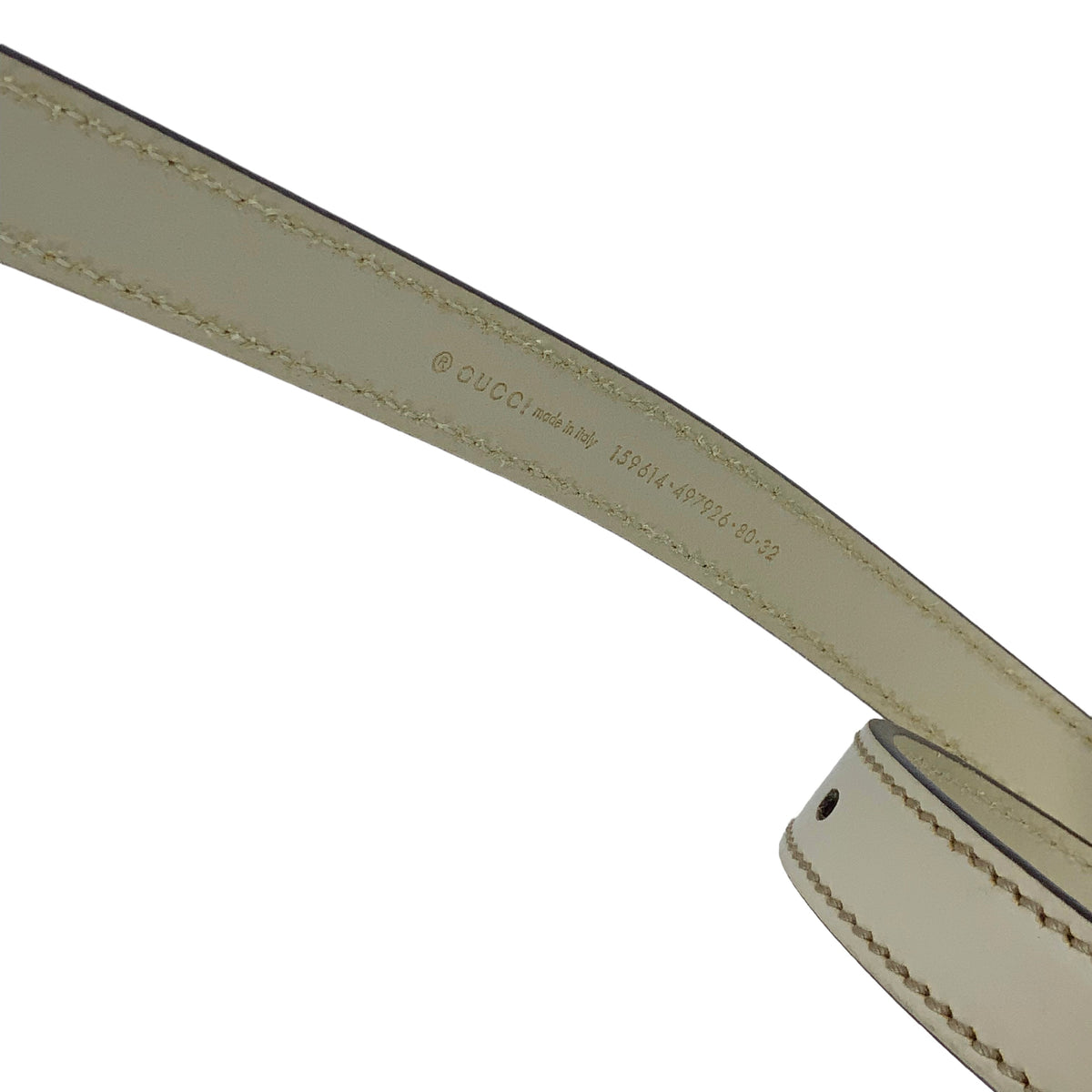 Gucci GG Logo Leather Belt Size 80