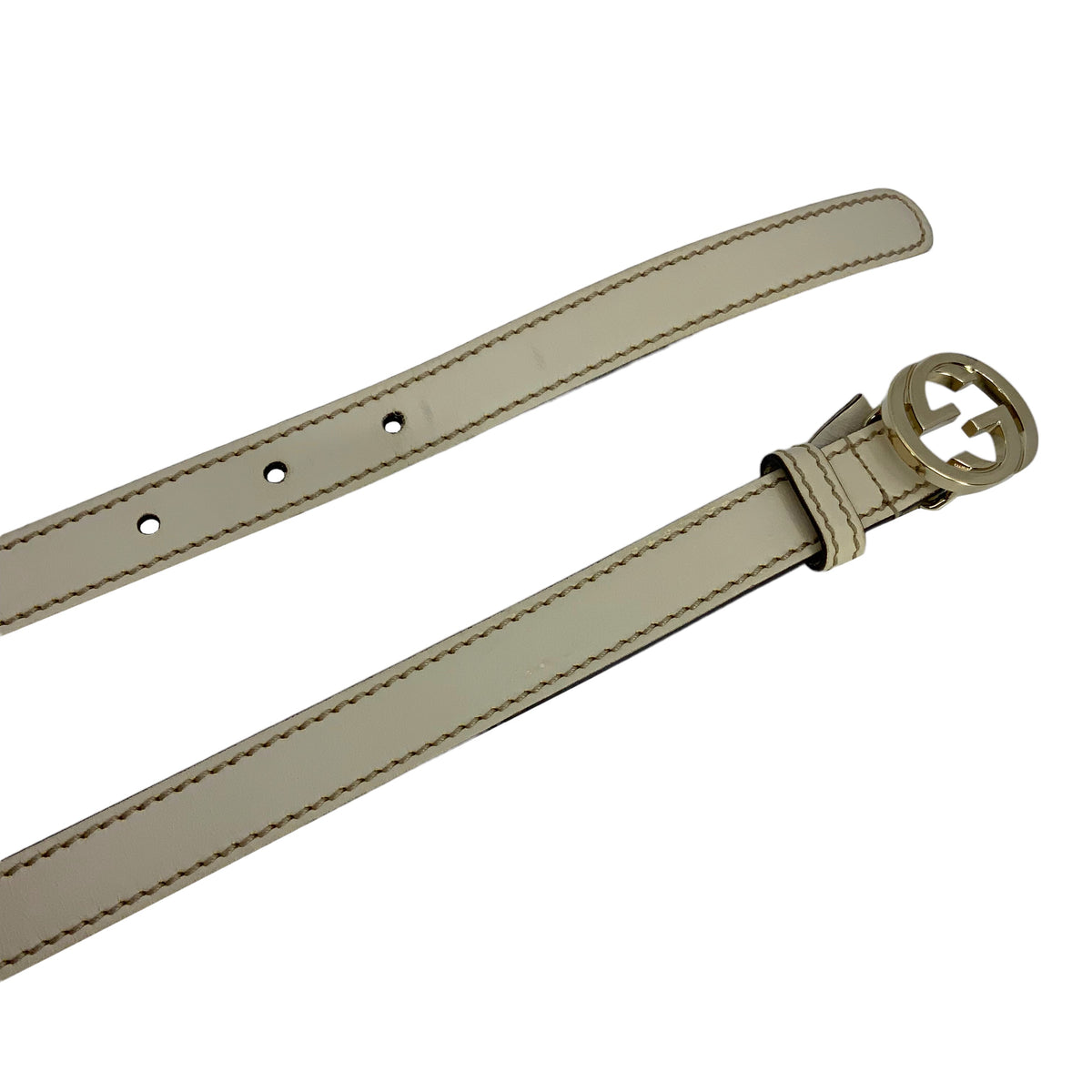 Gucci GG Logo Leather Belt Size 80