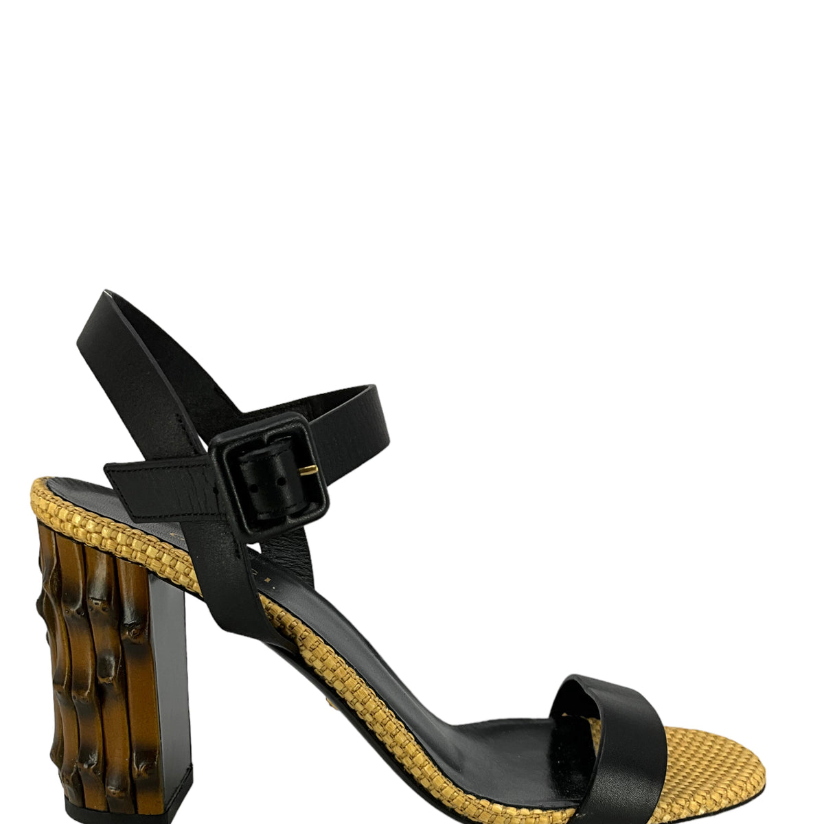 Gucci Dahlia Bamboo-Heel Ankle Strap Sandals Size 8