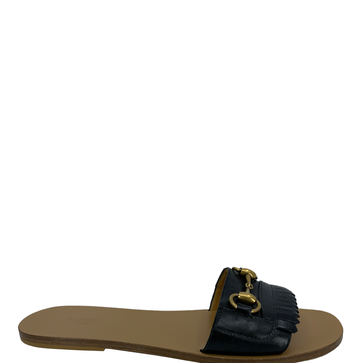 GUCCI Varadero Leather Horsebit Slide Sandals Size 8.5