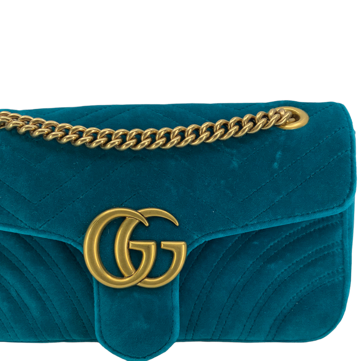 Gucci GG Marmont Matelasse Velvet Small Shoulder Bag