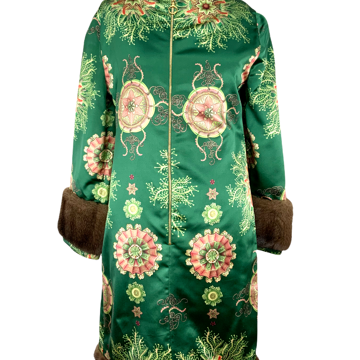 Gucci Printed Silk Cheongsam Dress Size M