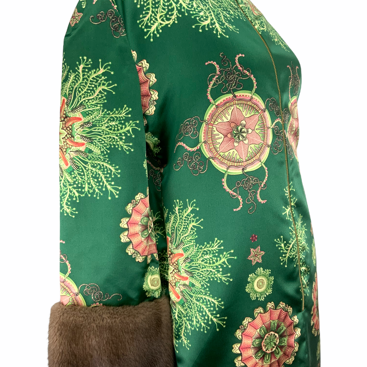 Gucci Printed Silk Cheongsam Dress Size M