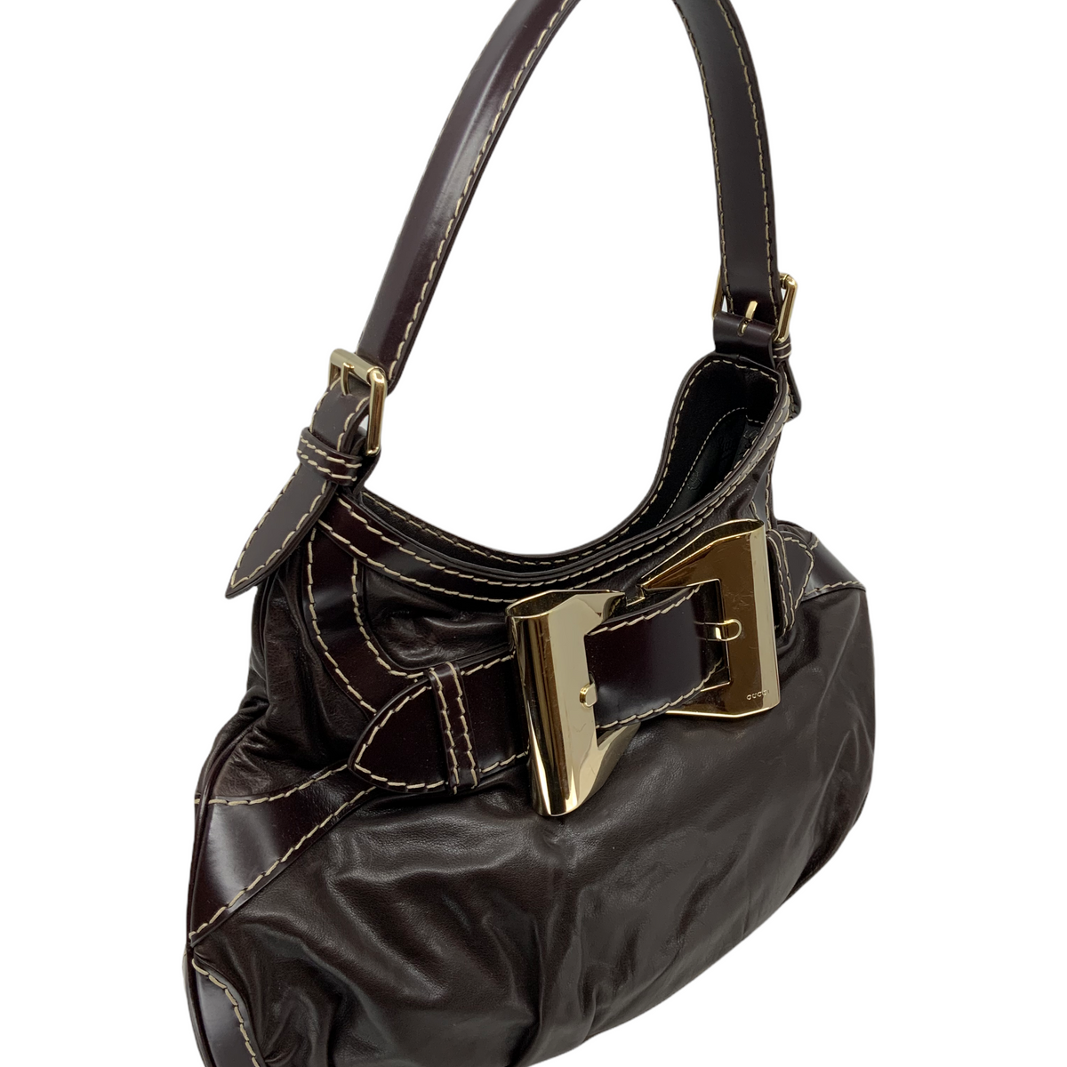 GUCCI Dialux Queen Leather Hobo Bag