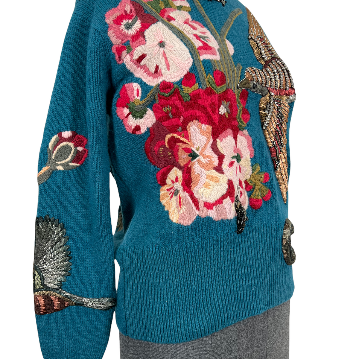 Gucci Embroidered Embellished Wool Sweater Size M