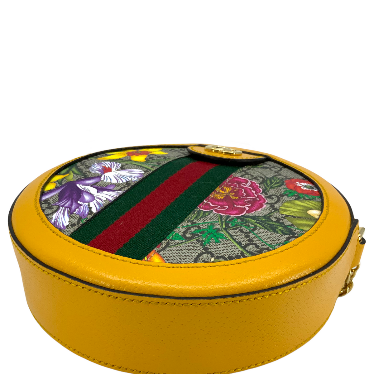Gucci GG Supreme Flora Web Mini Ophidia Round Shoulder Bag NEW