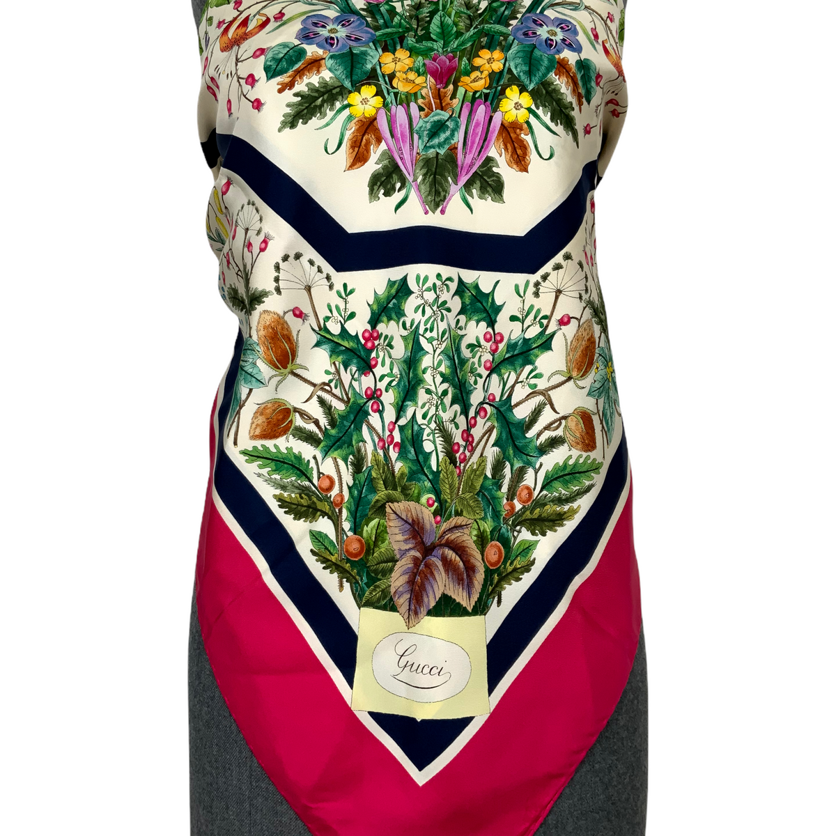 Gucci Flora Print Silk Twill Scarf