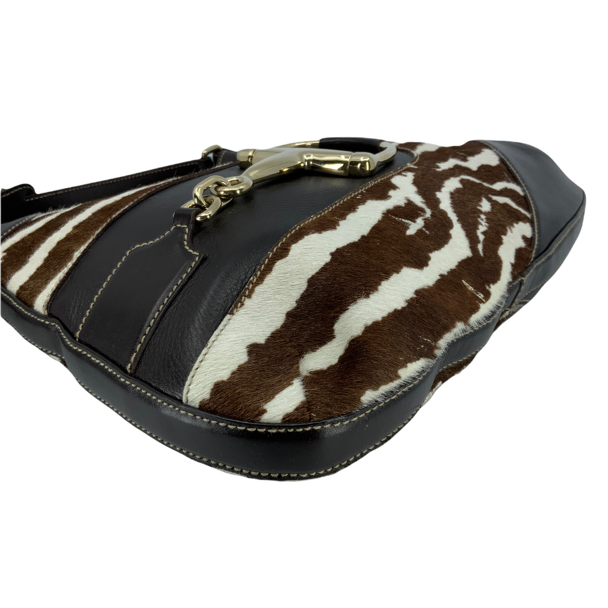 Gucci Zebra Print Pony Hair Horsebit Hasler Hobo Bag