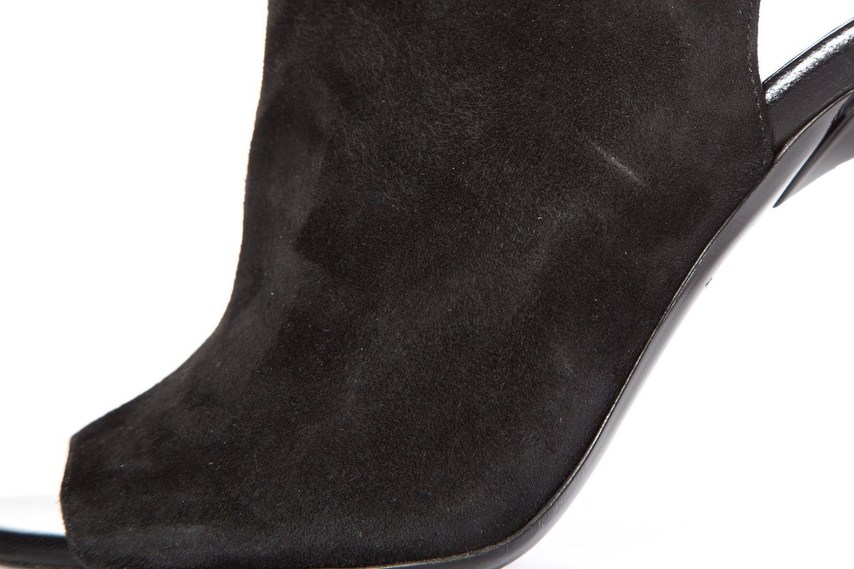 Proenza Schouler Black Peep-Toe Suede Ankle Boot SZ 38.5 Sale