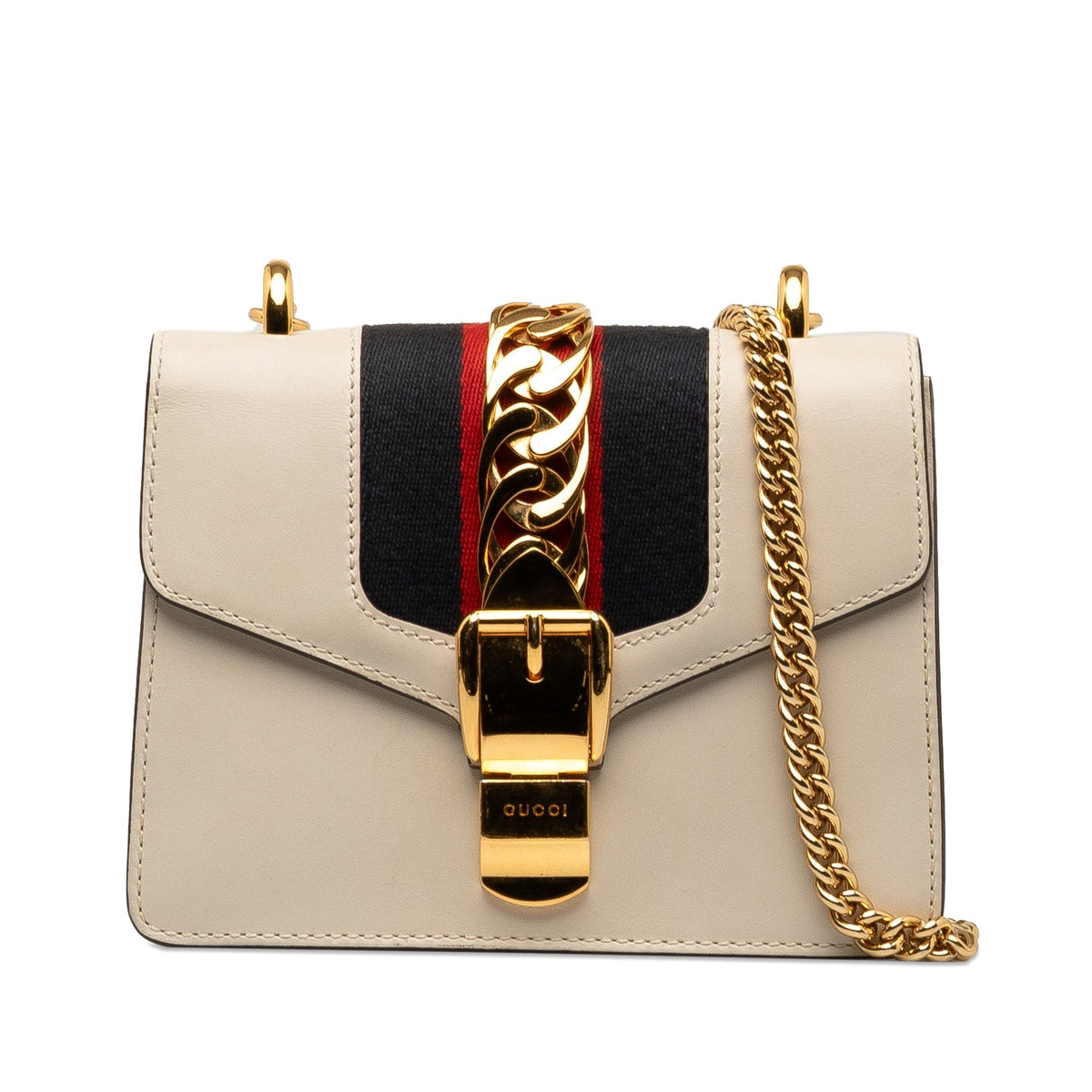 GUCCI Mini Sylvie Leather Chain Crossbody Bag