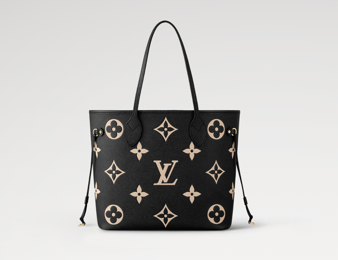 Mila's Edit Neverfull MM Tote Black/Beige